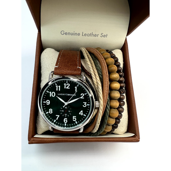 New Lucky Brand Men's Watch With Genuine Leather Straps and Bracelet set. - Picture 5 of 7